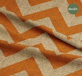 Zigzag Linen Effect Geometric Patterned Digital Printed Fabric
